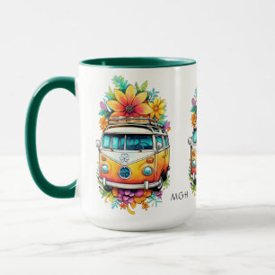 Anpassningsbar Monogram Hippie Van Mugg