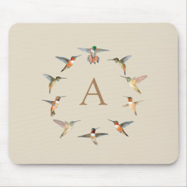 Anpassningsbar Monogram Hummingbird Musmatta