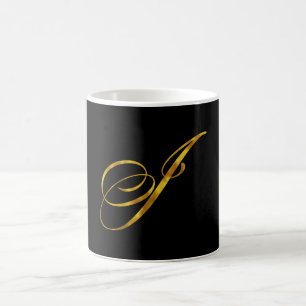 Anpassningsbar Monogram I Faux Gold Foil Monogram Kaffemugg