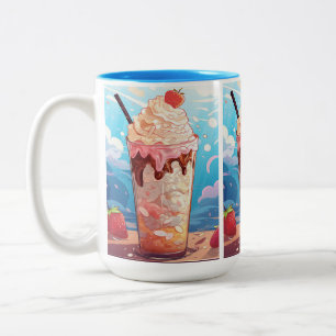 Anpassningsbar Monogram Ice Cream Sundae Två-Tonad Mugg