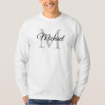 Anpassningsbar Monogram Initial Brev Namn Manar Wh T Shirt<br><div class="desc">Anpassningsbar Monogram Initial Brev Namn Manar Vitmall Elegant Trendig Grundläggande Långärmad T-Shirt.</div>