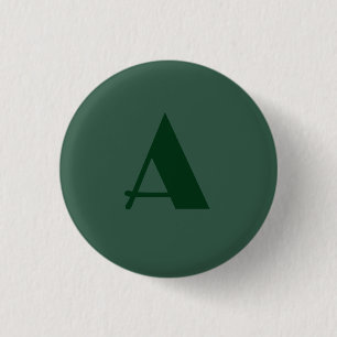 Anpassningsbar Monogram Initial Brev Plain Grönt R Knapp