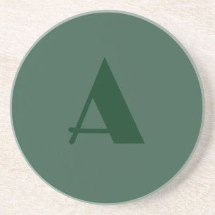 Anpassningsbar Monogram Initial Brev Plain Grönt R Underlägg