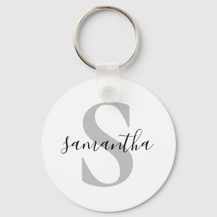 Anpassningsbar Monogram Initial Namn Nyckelring