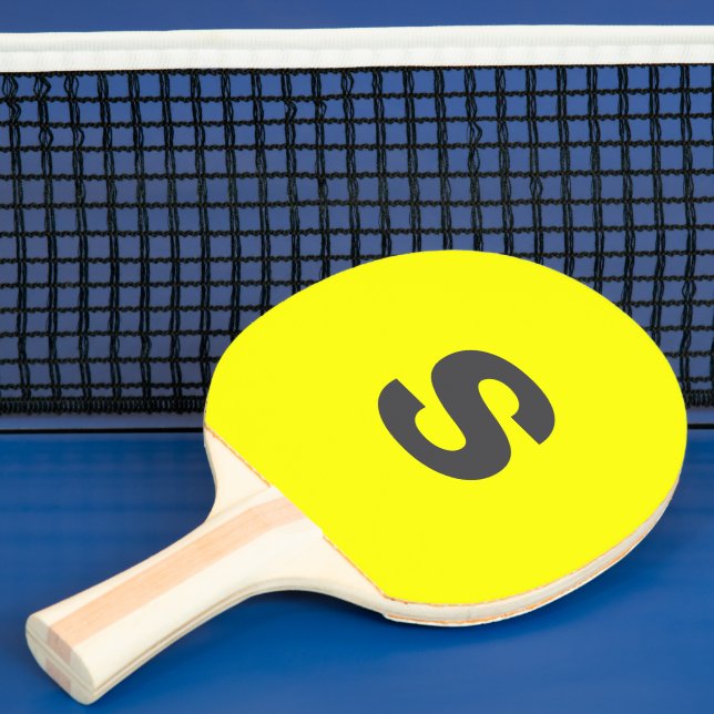 Anpassningsbar Monogram Initial Neon Gult Pingisracket (Insitu)