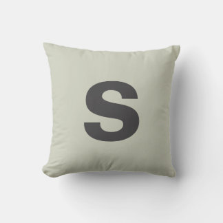 Anpassningsbar Monogram Initial Vit Sage Kudde