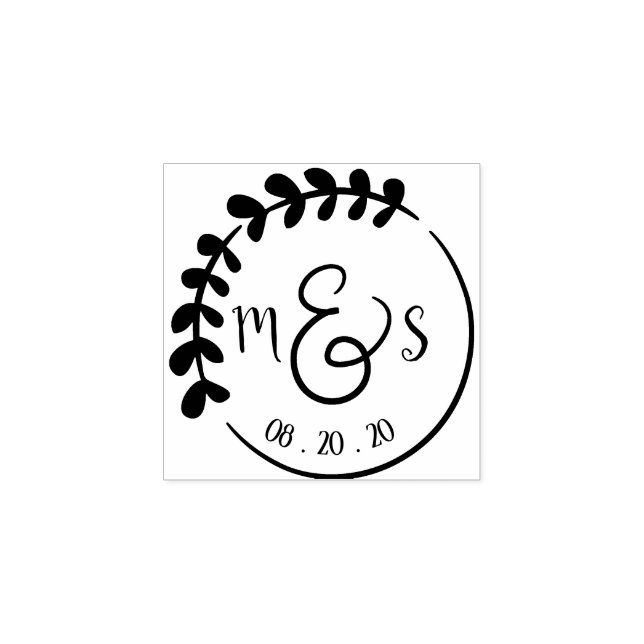 Anpassningsbar Monogram Initialer Bröllop Utandnin Stämpel (Tryck)