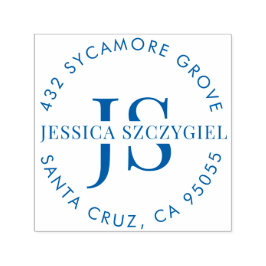 Anpassningsbar Monogram Initialer Fullt Namn Retur Självfärgande Stämpel