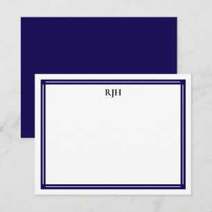 Anpassningsbar Monogram Initialer med Svarta och v Anteckningskort