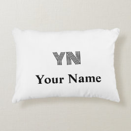 Anpassningsbar Monogram Initialer Namn accentfylln Prydnadskudde