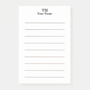 Anpassningsbar Monogram Initialer Namn Post-it Block