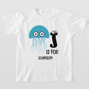 Anpassningsbar monogram J är för maneter T Shirt