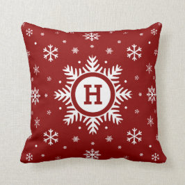 Anpassningsbar Monogram jul Snowflake-kudde Kudde