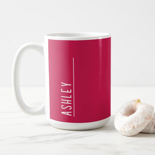 Anpassningsbar monogram, körsbärsrosa kaffemugg (Med munk)