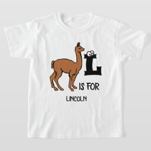Anpassningsbar monogram L är avsett för Llama adsi T Shirt