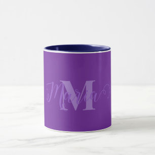 Anpassningsbar Monogram Lila Combo Mugg
