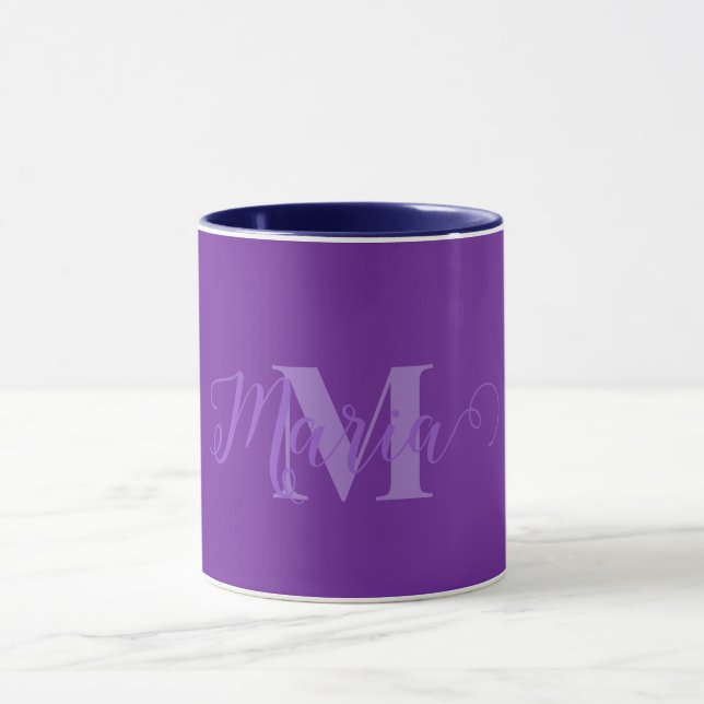Anpassningsbar Monogram Lila Combo Mugg (Center)
