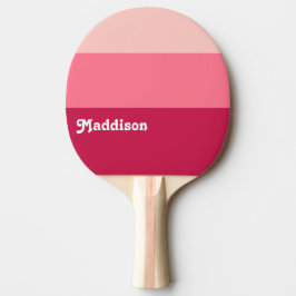 Anpassningsbar monogram, ljusa rosa-retrotypografi pingisracket