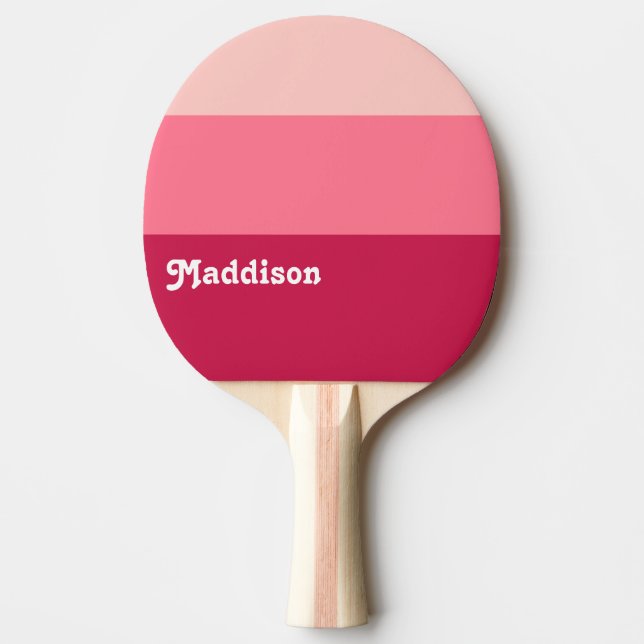 Anpassningsbar monogram, ljusa rosa-retrotypografi pingisracket (Framsidan)