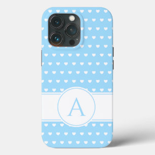 Anpassningsbar Monogram Ljusblå och vit