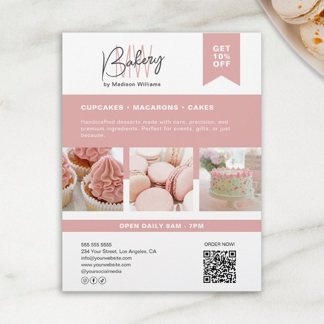 Anpassningsbar Monogram Logotyp Flyer (Bakery Custom Monogram Logo Flyer)