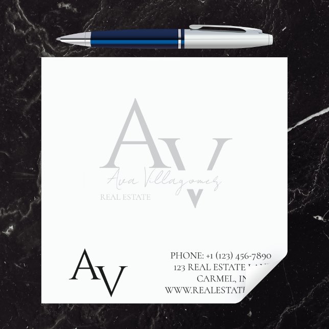 Anpassningsbar Monogram Logotyp Professionell Busi Anteckningsblock (Create a custom, monogram logo for you real estate or other professional business.)