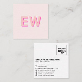 Anpassningsbar monogram logotyp social medieikoner fyrkantigt visitkort