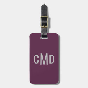 Anpassningsbar Monogram Luggage Tag Lila Plum Bagagebricka