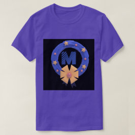 Anpassningsbar Monogram M Symbol Initialer Lila T- T Shirt