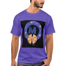 Anpassningsbar Monogram M Symbol Initialer Lila T-