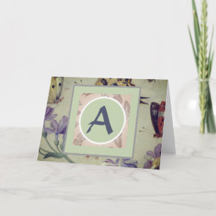 ANPASSNINGSBAR MONOGRAM-mappat gratulationskort Kort
