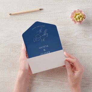 Anpassningsbar monogram marin kalligrafi bröllop