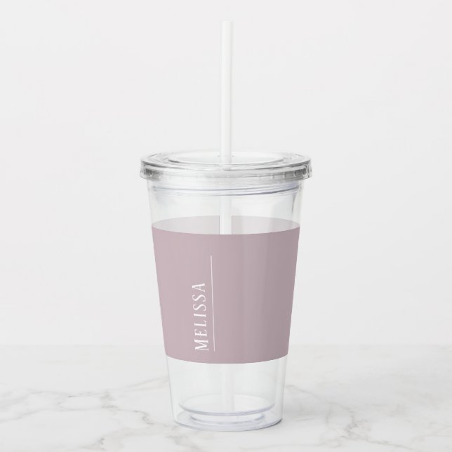 Anpassningsbar monogram, mauve lavender färg take away mugg (Framsida)