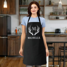 Anpassningsbar Monogram med Black White Hjort Antl