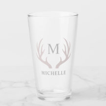 Anpassningsbar Monogram med Black White Hjort Antl