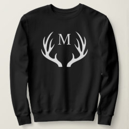Anpassningsbar Monogram med Black White Hjort Antl T Shirt