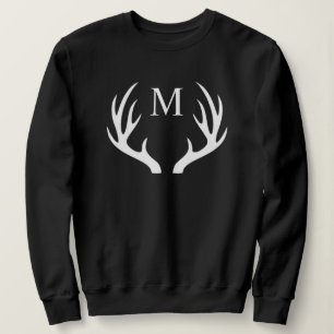 Anpassningsbar Monogram med Black White Hjort Antl T Shirt
