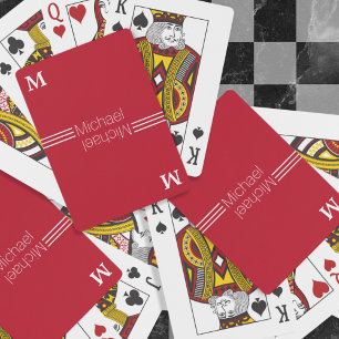 Anpassningsbar Monogram Minimalistisk personlig rö Casinokort