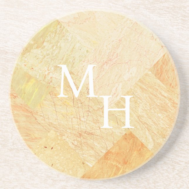 Anpassningsbar Monogram Modern Abstrakt Elegant Ch Underlägg (Framsidan)