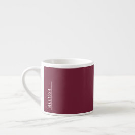Anpassningsbar monogram, modern burgundi espressomugg