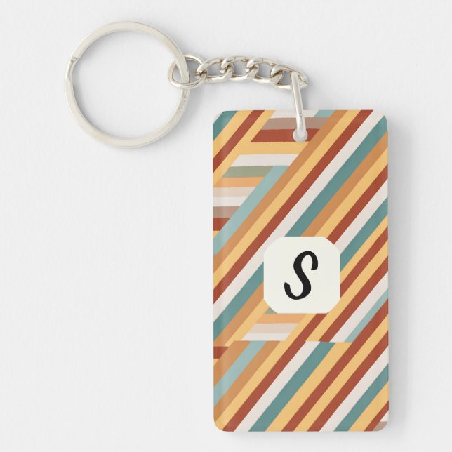 Anpassningsbar Monogram Modern Retro 70s Geometric (Framsidan)