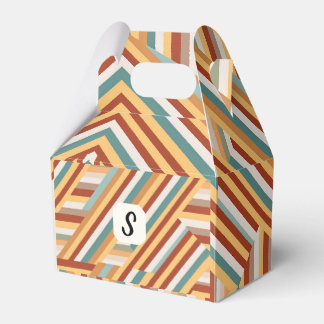 Anpassningsbar Monogram Modern Retro 70s Geometric Presentaskar