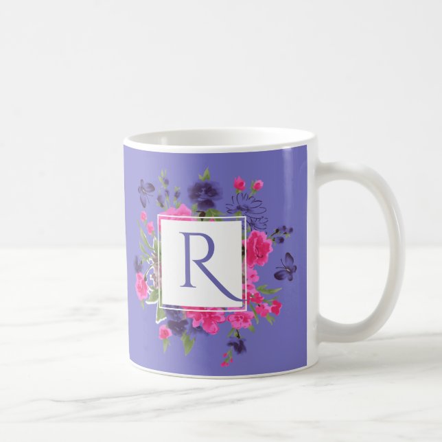Anpassningsbar Monogram Mors dag Gift Kaffemugg (Höger)