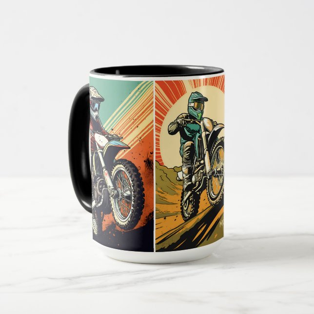 Anpassningsbar Monogram Motocross Mugg (Framsida vänster)