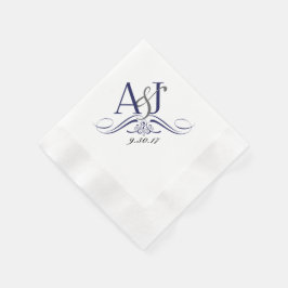 Anpassningsbar Monogram myntbunden luncheon Napkin Pappersservett