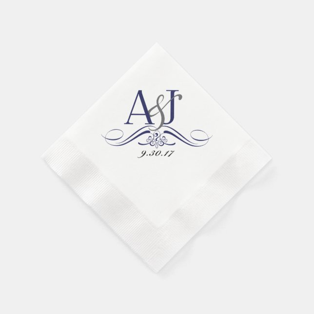 Anpassningsbar Monogram myntbunden luncheon Napkin Pappersservett (Hörn)