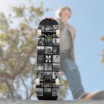 Anpassningsbar Monogram Namn Coola Instagram Photo Mini Skateboard Bräda 18,5 Cm<br><div class="desc">Coola,  modernt skateboard-däck med Anpassningsbar Instagram Photo Collage runt ditt monogram och namn. Anpassa enkelt med din favoritbilder. Gör en underbar visning med ett väggfäste (separat) för en underbar födelsedag eller studenten-gåva! Den här designen är svart och vit. Finns även i färg-versionen.</div>