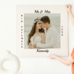 Anpassningsbar Monogram Namn Date Photo Bröllop Canvastryck<br><div class="desc">Elegantens fotomall och anpassningsbarnas calligraphy-skriptdesign för att anpassa arbetsytan efter dina behov. Anpassa den med det nya fotot,  monogrammet och bröllop-datumet.</div>