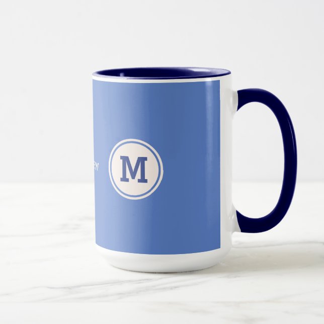Anpassningsbar monogram, namn & färg mugg (Höger)