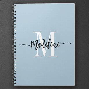 Anpassningsbar Monogram Namn Modern skript Swirls  Anteckningsbok